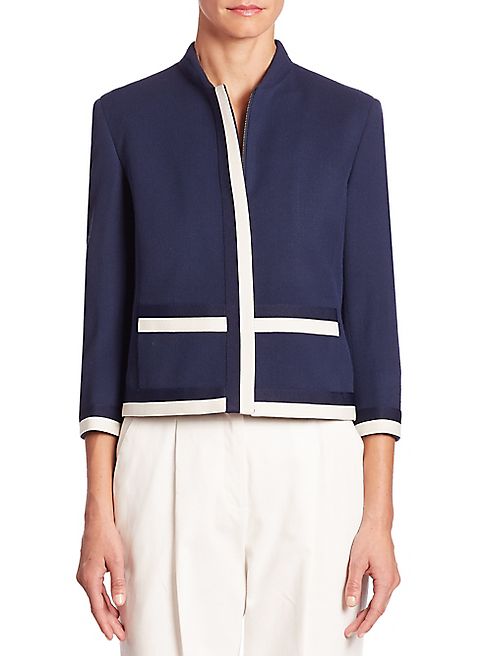 Akris punto - Wool Contrast Trim Jacket