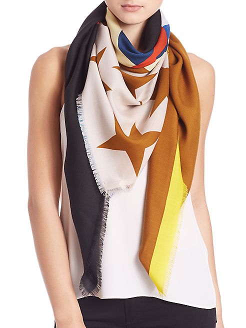 Givenchy - Geometric Flag Wool & Silk Scarf