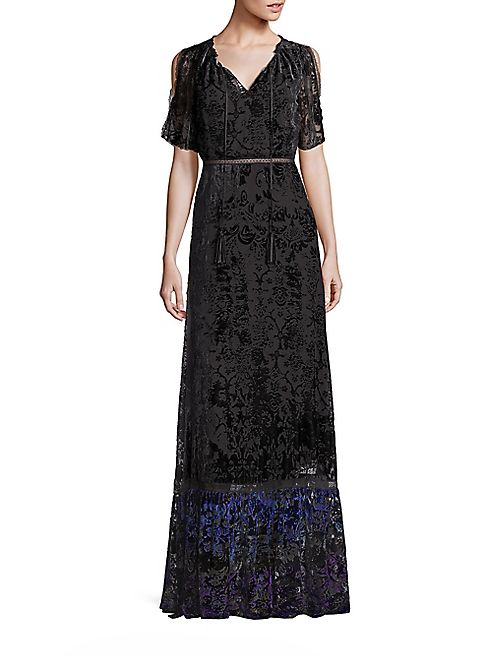 Elie Tahari - Charlize Velvet Burnout Maxi Dress