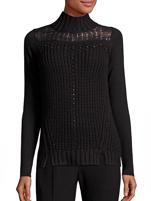 Elie Tahari - Claire Rib-Knit Turtleneck Sweater