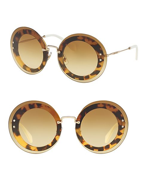 Miu Miu - 64MM Round Overlay Sunglasses