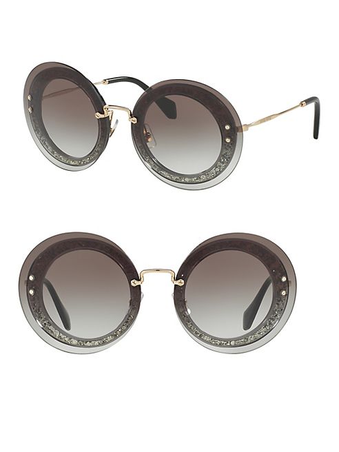 Miu Miu - 64MM Round Overlay Sunglasses