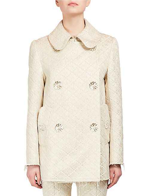 Simone Rocha - Double Breasted Floral-Jacquard Jacket