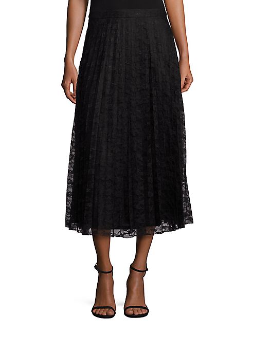 Saks Fifth Avenue Collection - Pleated Lace Midi Skirt