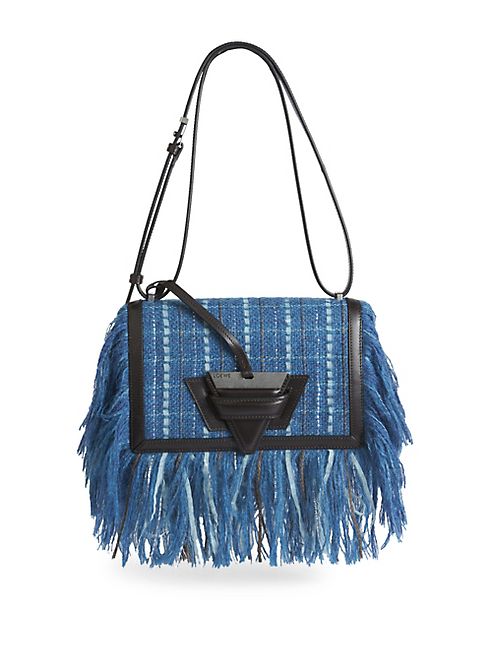 LOEWE - Barcelona Fringe Tweed Shoulder Bag