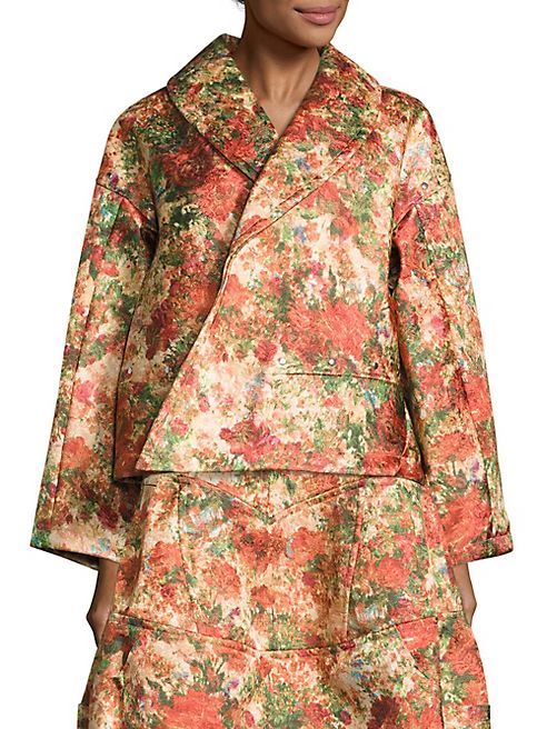 Comme des Garcons - Floral Jacquard Cropped Jacket