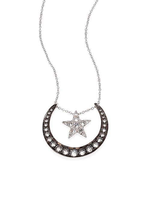 Annoushka - Love Diamonds & 18K White Gold Lunar Pendant Necklace