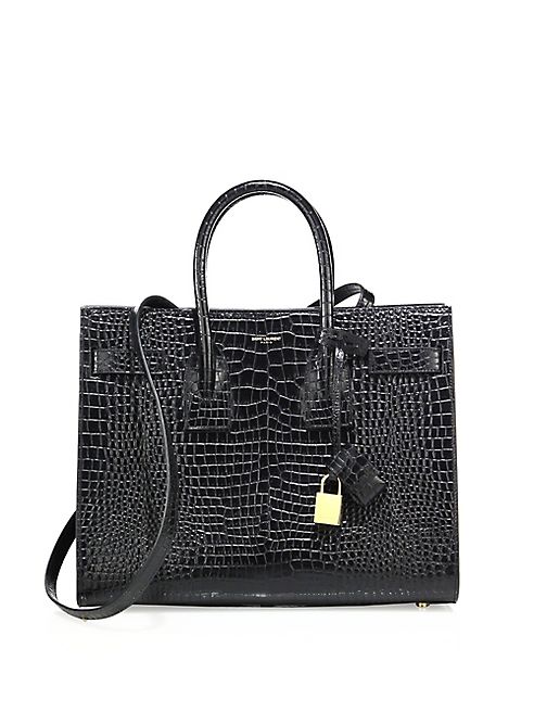 Saint Laurent - Small Sac De Jour Croc-Embossed Leather Tote