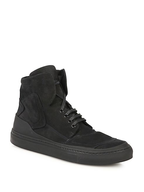 Belstaff - Romford Waxed Nubuck Calf Leather High Top Sneakers