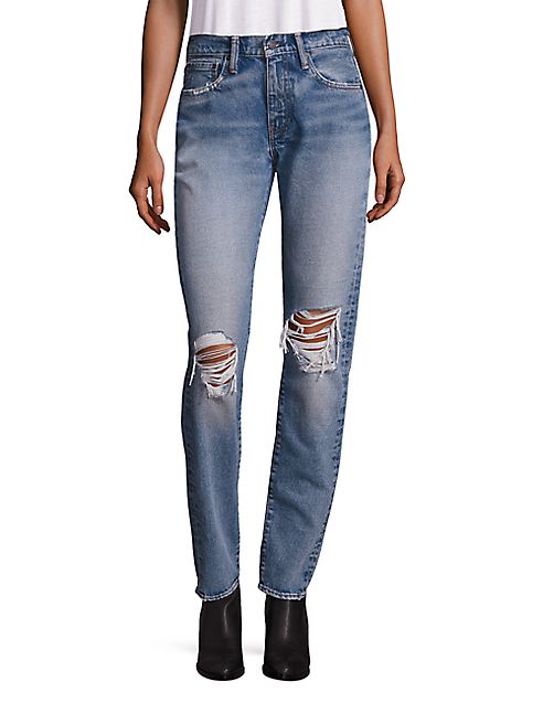 Levi's - 505 Distressed Straight-Leg Jeans