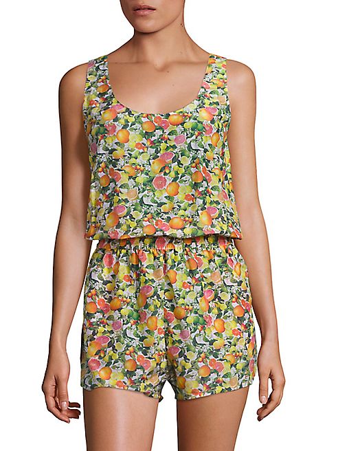 Stella McCartney - Printed Cotton & Silk All-in-One Romper