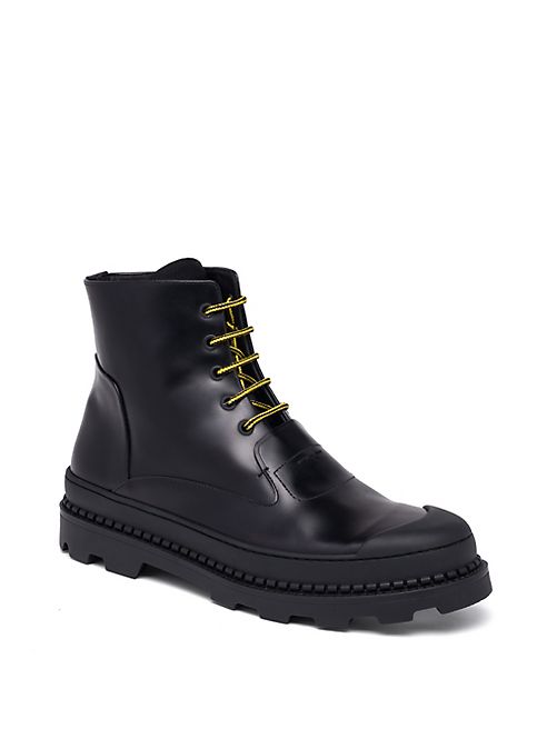 Fendi - Palladium Calf Leather Combat Boots