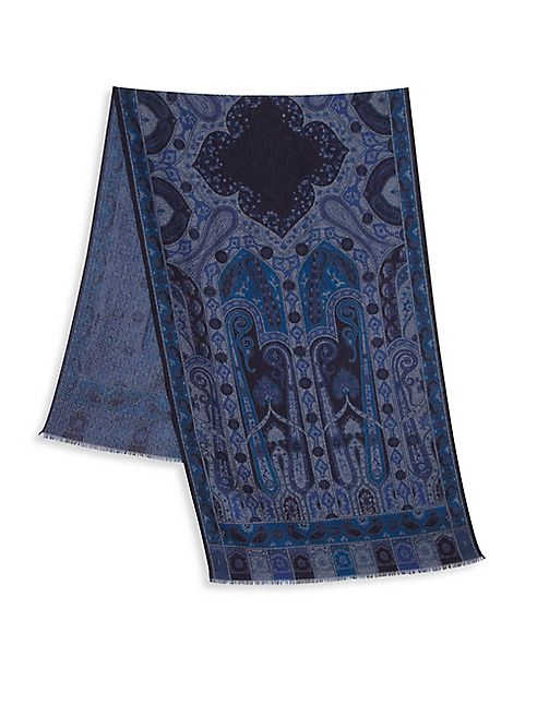 Etro - Printed Wool & Silk Scarf