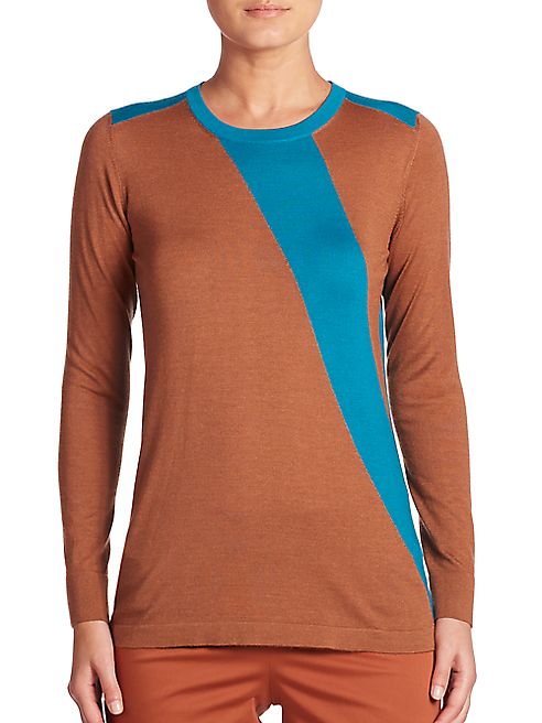 Akris - Two-Tone Cashmere & Silk Knit Pullover