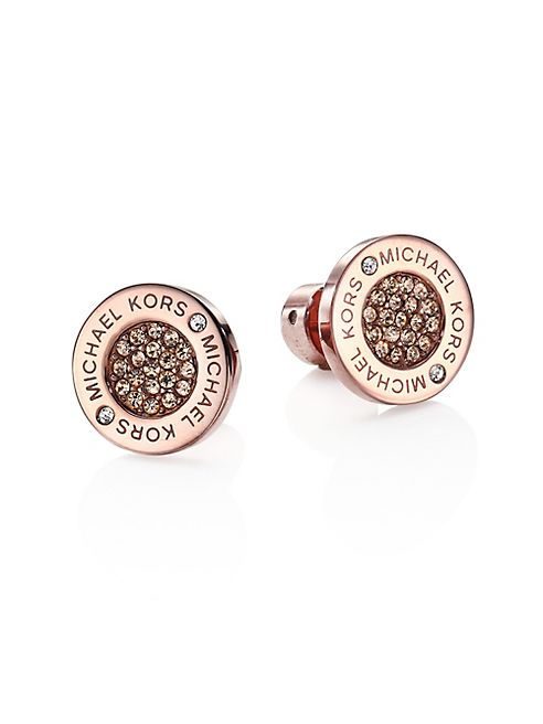 Michael Kors - Pavé Crystal Stud Earrings/Rose Goldtone