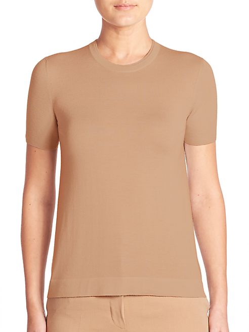 Akris - Short-Sleeve Cashmere Knit Pullover