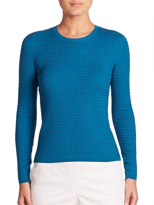 Akris - Stretch Wool & Silk Cable-Knit Pullover