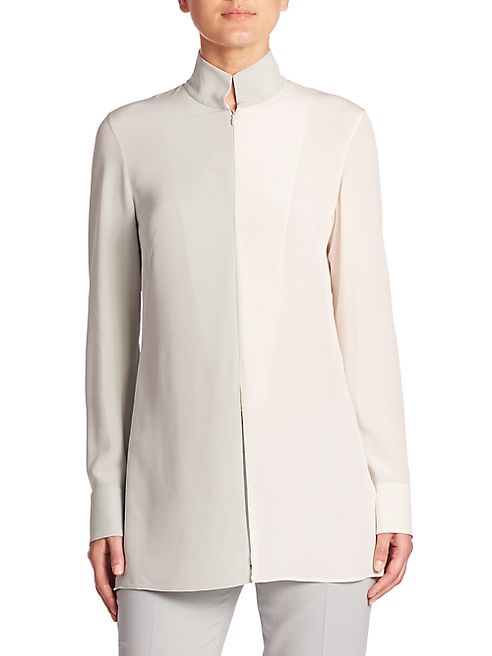 Akris - Two-Tone Silk Crepe Tunic