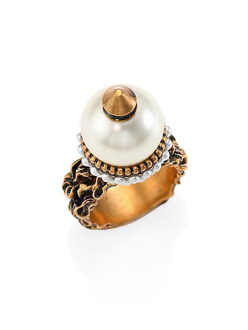 Gucci - Faux-Pearl Beaded Ring