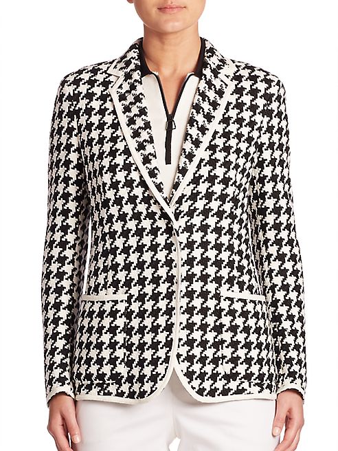 Akris - Houndstooth Linen Jacket