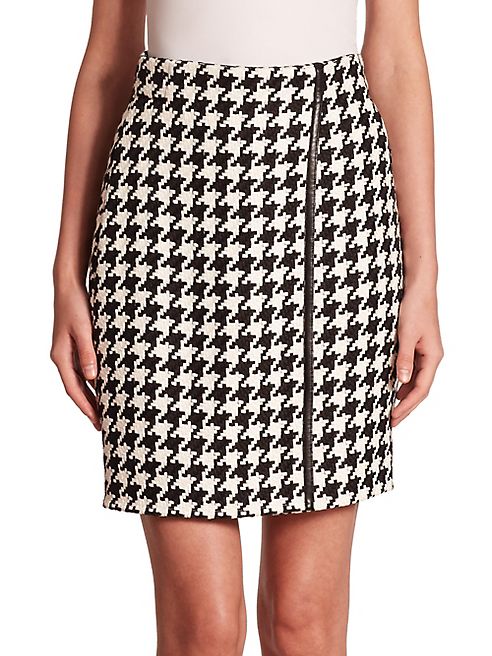 Akris - Linen Houndstooth Skirt