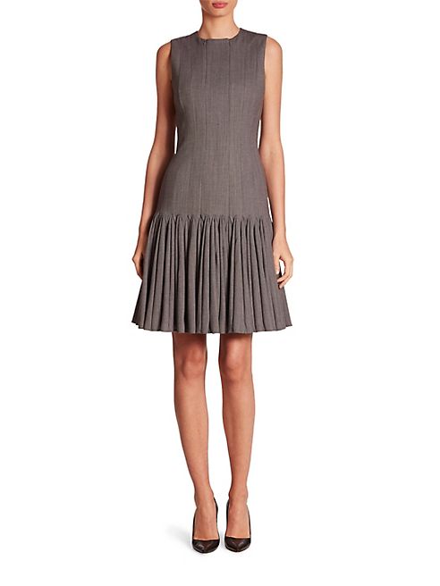 Akris - Pleated Mélange Wool Dress