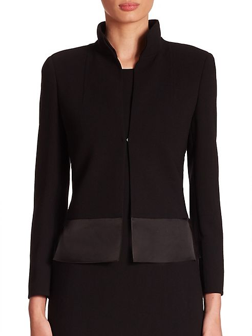 Akris - Ilke Organza-Hem Wool Crepe Jacket