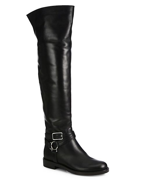 Gianvito Rossi - Leather Over-The-Knee Flat Boots