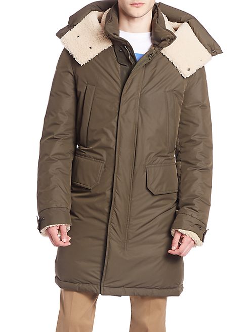 Moncler - Grafton Shearling-Trimmed Long Parka