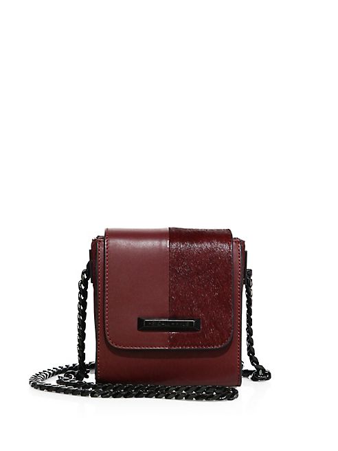 KENDALL + KYLIE - Violet Leather & Calf Hair Chain Crossbody Bag