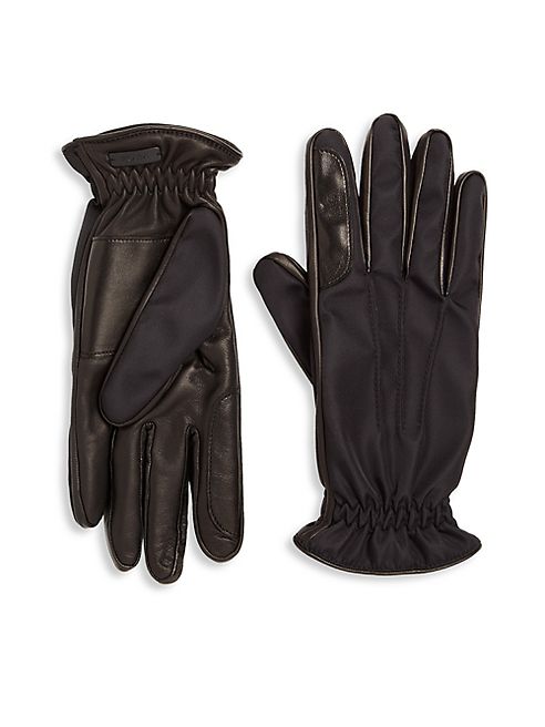 Prada - Nylon & Nappa Leather Gloves