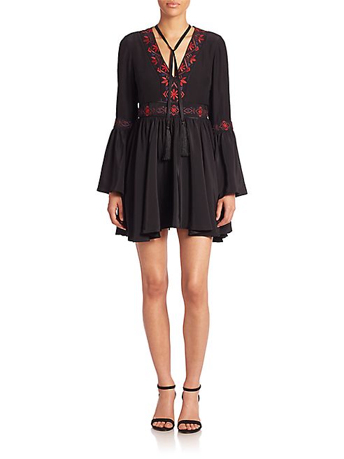 Cinq à Sept - Zane Embroidered Silk Mini Dress