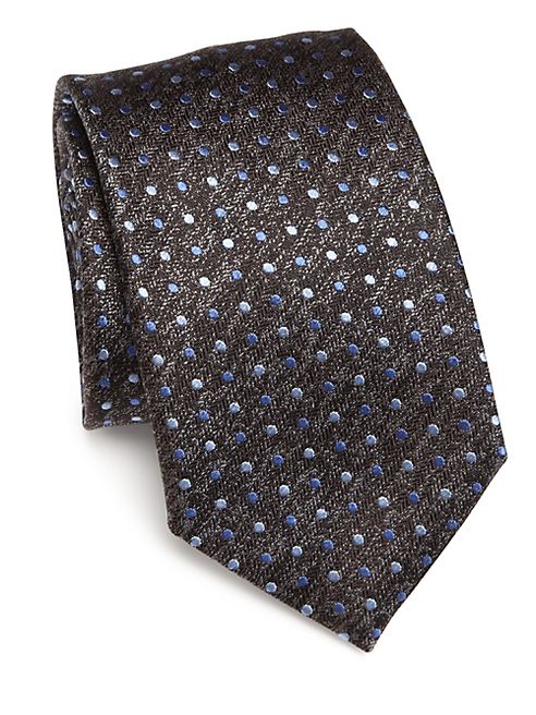 Saks Fifth Avenue Collection - Polka Dotted Silk Tie