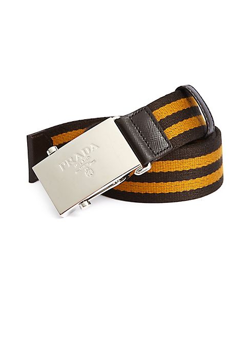 Prada - Striped Nylon Belt