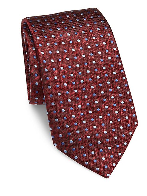 Saks Fifth Avenue Collection - Dotted Silk Tie