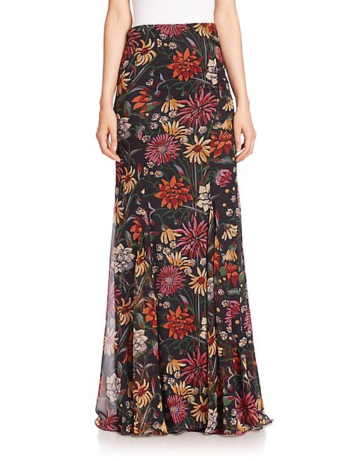 Cinq à Sept - Poseidon Silk Floral-Print Maxi Skirt