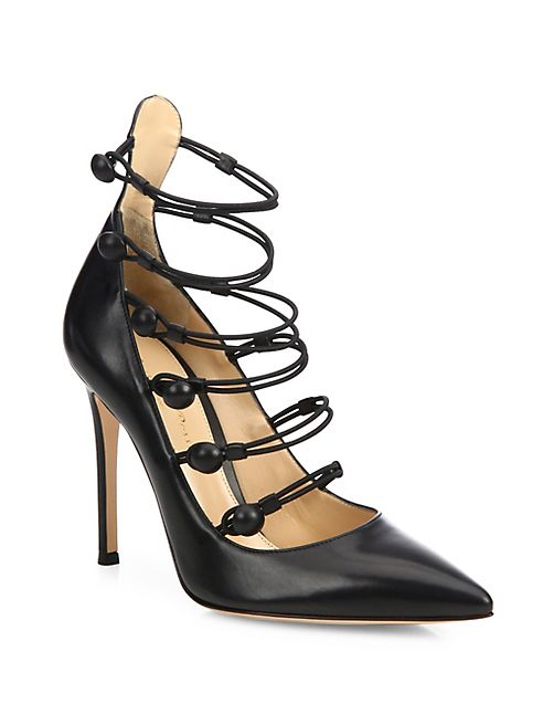 Gianvito Rossi - Strappy Leather Point Toe Pumps