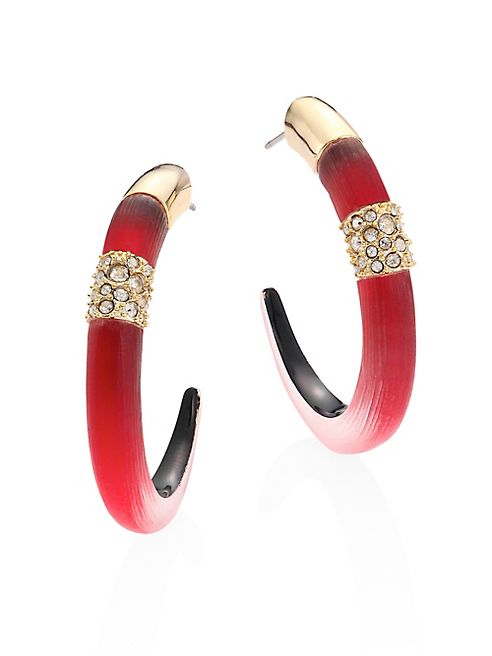 Alexis Bittar - Lucite Pave Station Hoop Earring/1.5