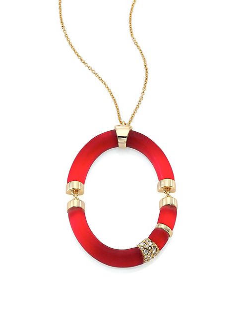 Alexis Bittar - Lucite & Swarovski Crystal Oval Pendant Necklace