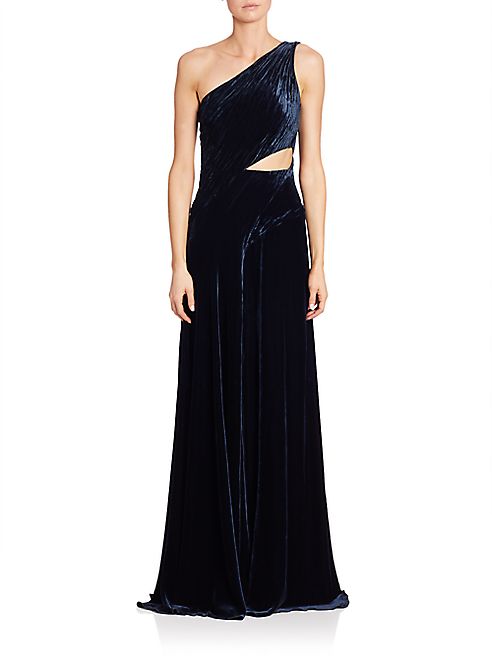 Ralph Lauren Collection - Tess Velvet One-Shoulder Gown