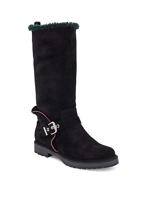 Fendi - Shearling Fur-Lined Suede Boots