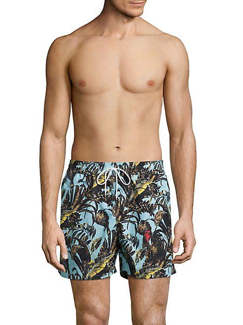 Salvatore Ferragamo - Foliage Printed Swim Shorts