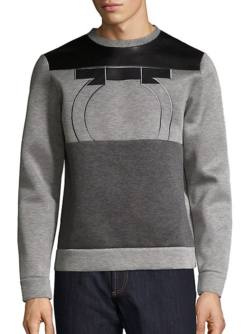 Salvatore Ferragamo - Leather & Neopene Gancio Sweatshirt