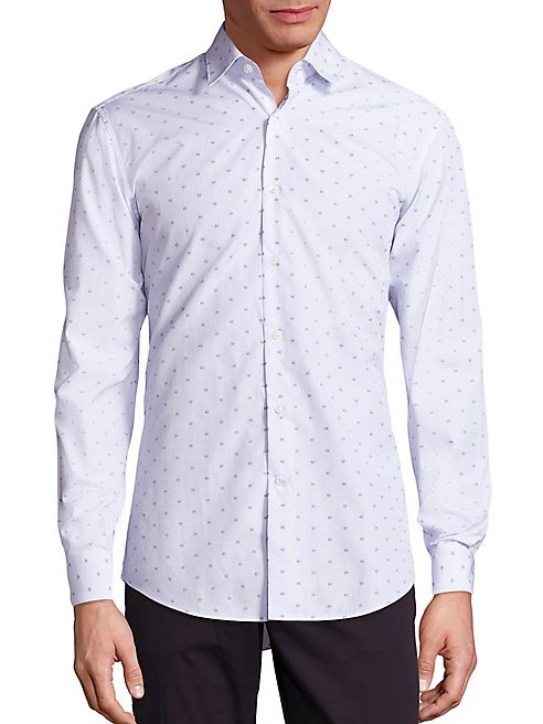 Salvatore Ferragamo - Gancini Check Button-Down Shirt