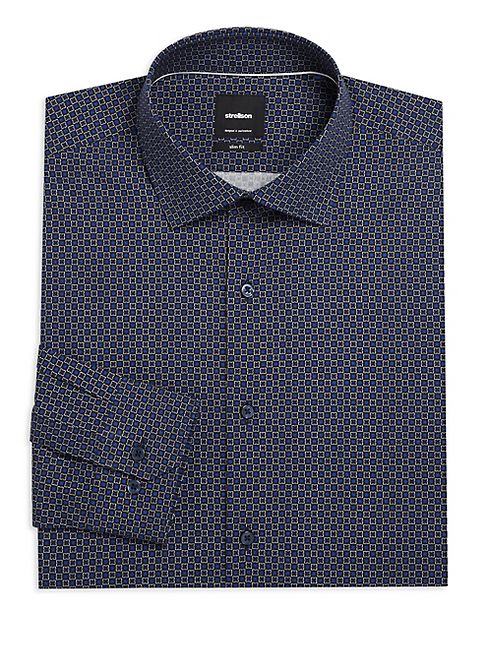 strellson - Slim-Fit Printed Cotton Dress Shirt