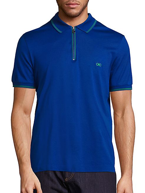 Salvatore Ferragamo - Zip Cotton Polo