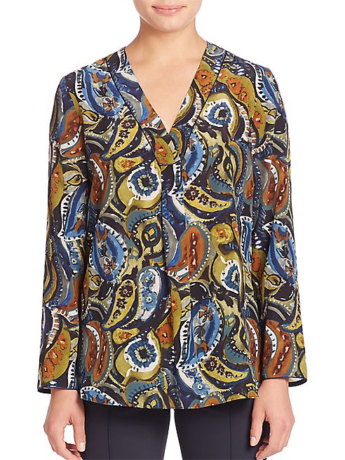 Lafayette 148 New York - Libbly Silk Painterly Paisley-Print Blouse