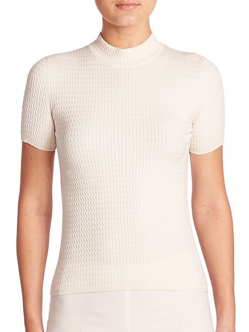 Akris - Stretch Wool & Silk Cable Knit Pullover