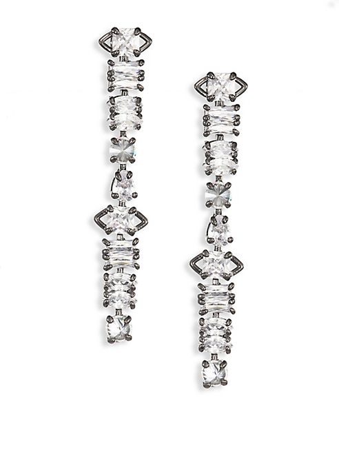 Fallon - Jagged Edge Linear Drop Earrings