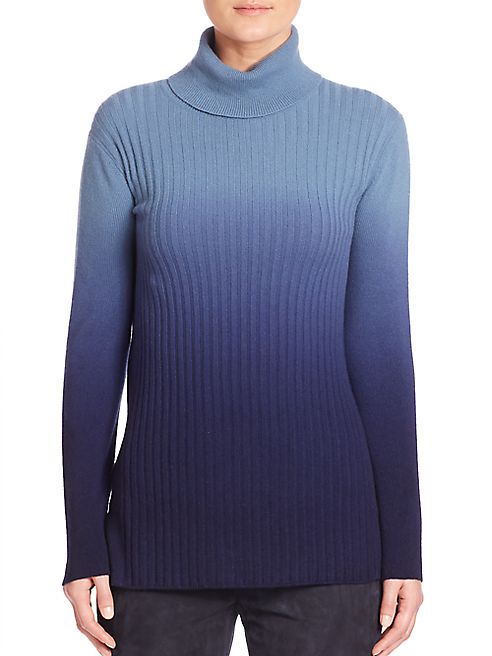 Lafayette 148 New York - Cashmere Ombre Rib-Knit Turtleneck Sweater